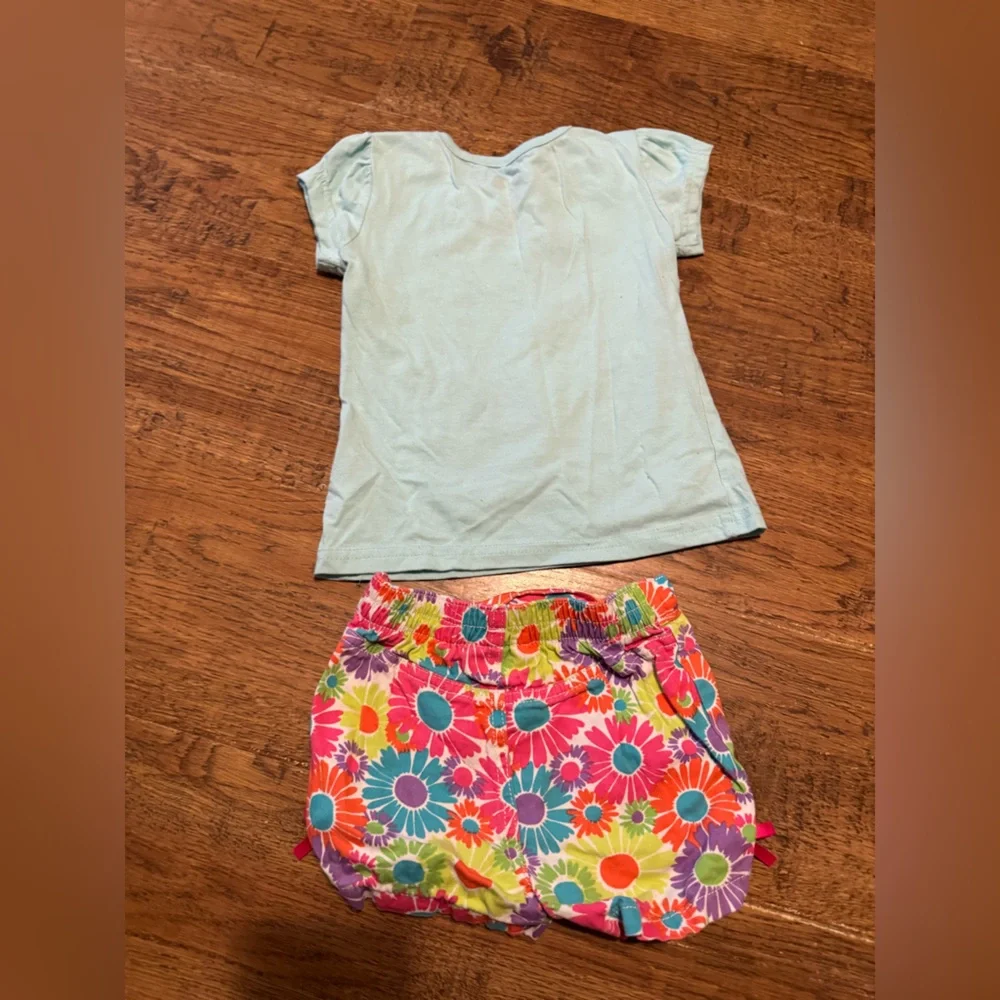 Disney 2T top & 18 months shorts